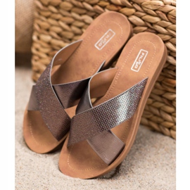 Filippo Fényes Eco bőr papucs szürke 1