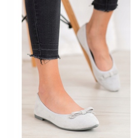 VINCEZA velúr balerinák szürke 2