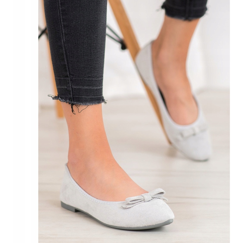 VINCEZA velúr balerinák szürke 2