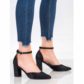 W. Potocki Velúr szivattyúk Spitzben fekete sokszínű 1