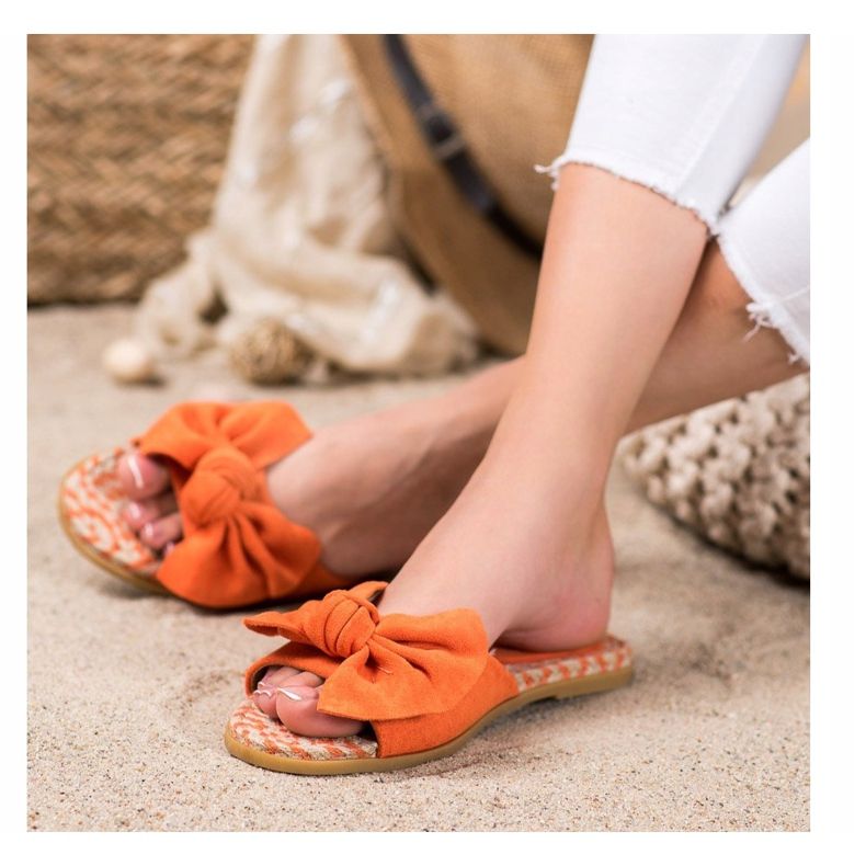 Renda Elegáns papucs íjjal narancssárga 2