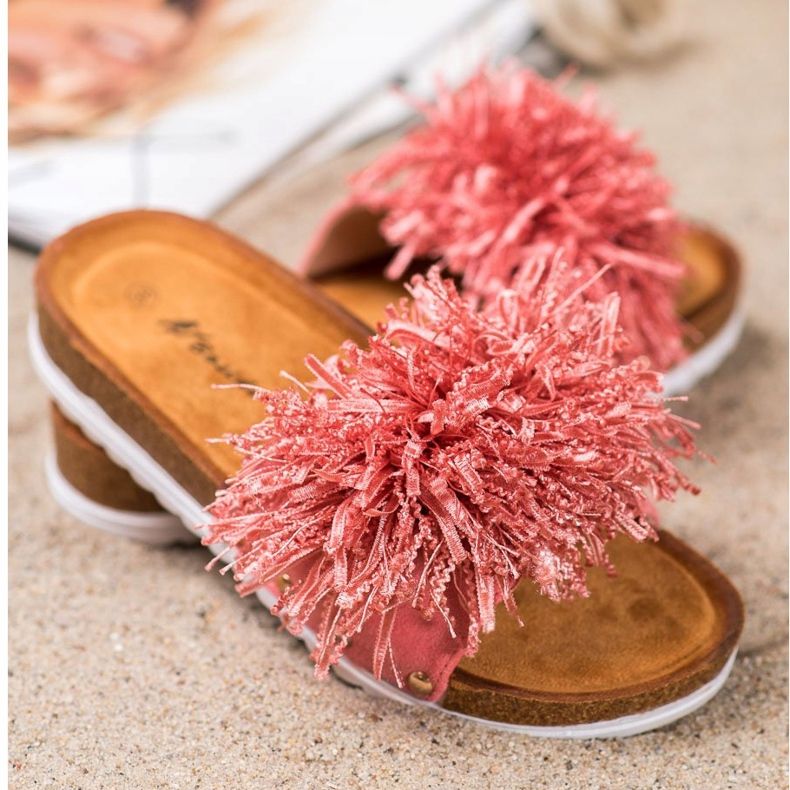 SHELOVET Stílusos korall papucs sokszínű rózsaszín 2