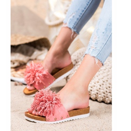 SHELOVET Stílusos korall papucs sokszínű rózsaszín 1