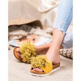 SHELOVET Stílusos sárga papucs 1