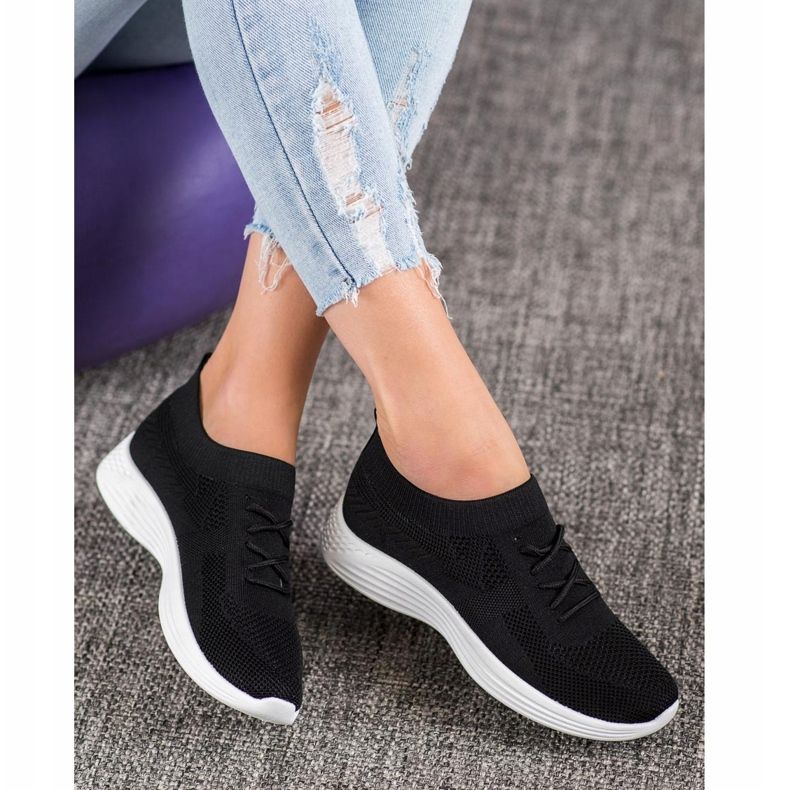 SHELOVET Fekete áttört cipő 2