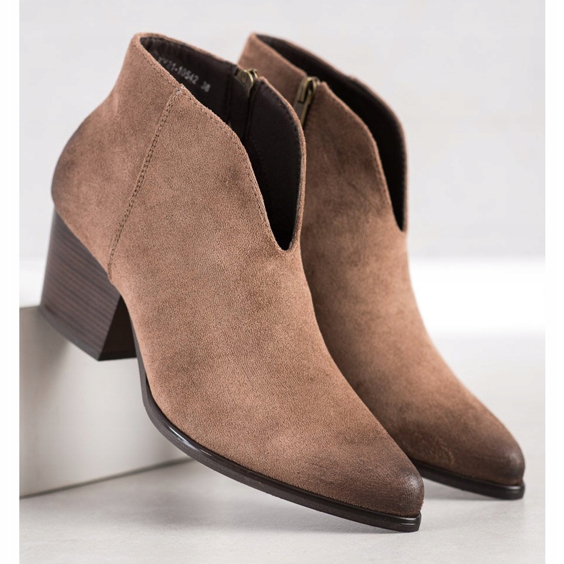 VINCEZA rövid csizma bézs 2