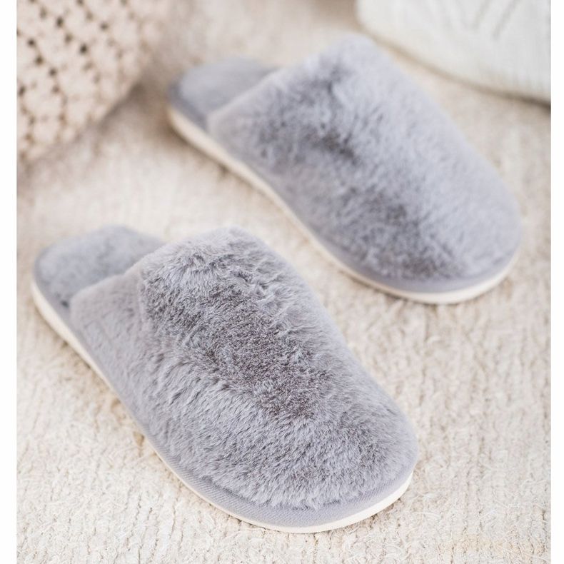 Bona Szőr papucs szürke 1