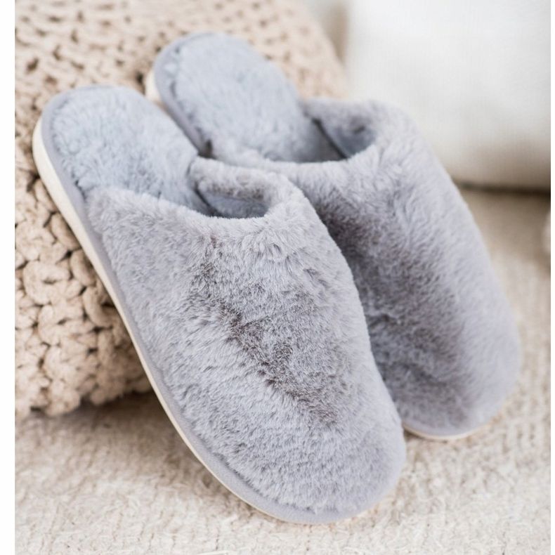 Bona Szőr papucs szürke 2