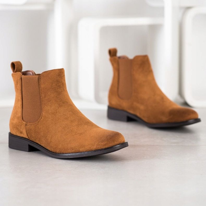 Ideal Shoes Velúr Chelsea csizma barna 1