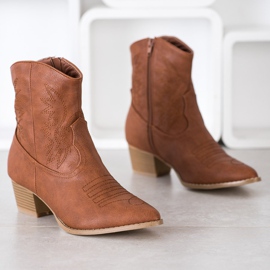 SHELOVET Cowboy csizma mintával barna 1