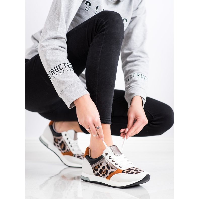 Kylie Divatos cipők bézs fehér barna narancssárga aranysárga 1