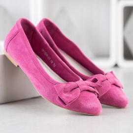 Filippo Bőr balerina íjjal rózsaszín 1