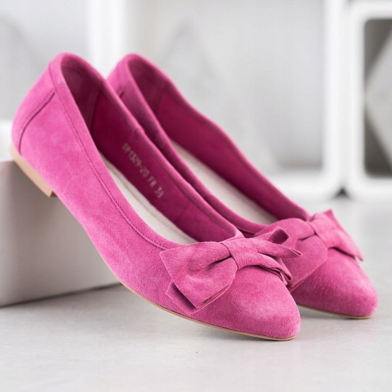 Filippo Bőr balerina íjjal rózsaszín 1