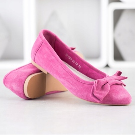 Filippo Bőr balerina íjjal rózsaszín 2