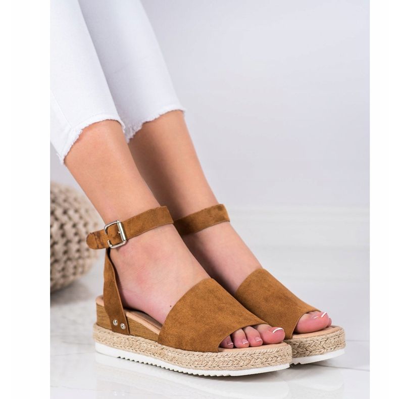 Kylie Camel Wedge szandál barna 1