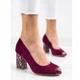 Sabatina Szivattyúk Mintás Sarokkal ibolya 1