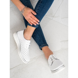 Kylie Leather Brogues a platformon fehér 2