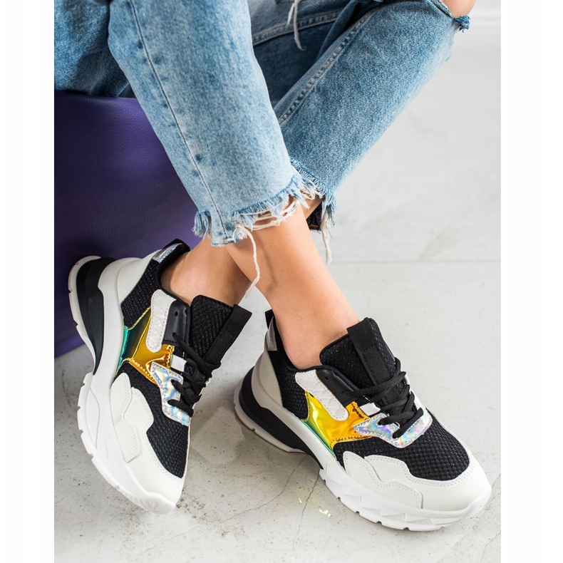 SHELOVET Divatos cipők fehér fekete sokszínű 1