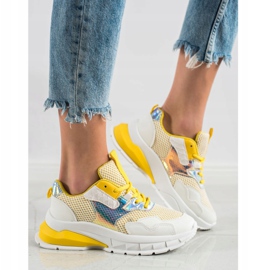 SHELOVET Divatos cipők fehér sokszínű sárga 2