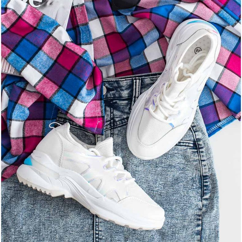 SHELOVET Tavaszi cipők Holo effektussal fehér 1