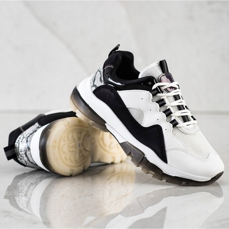 Ideal Shoes Cipők a fekete platformon fehér 2