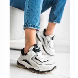 Ideal Shoes Cipők csillogó betéttel fehér 1