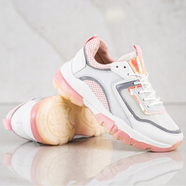 Ideal Shoes Cipők csillogó betéttel fehér 1