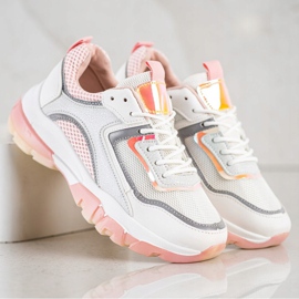 Ideal Shoes Cipők csillogó betéttel fehér 2