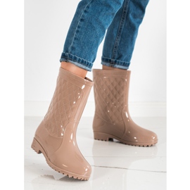 Bona Fényes steppelt Wellies bézs 1