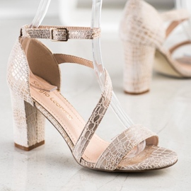 Sergio Leone kígyónyomatú szandál aranysárga 2