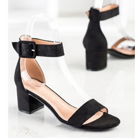 S. BARSKI Szandál S.BARSKI posztján fekete 1