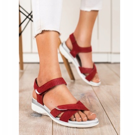 VINCEZA tépőzáras szandál piros 2