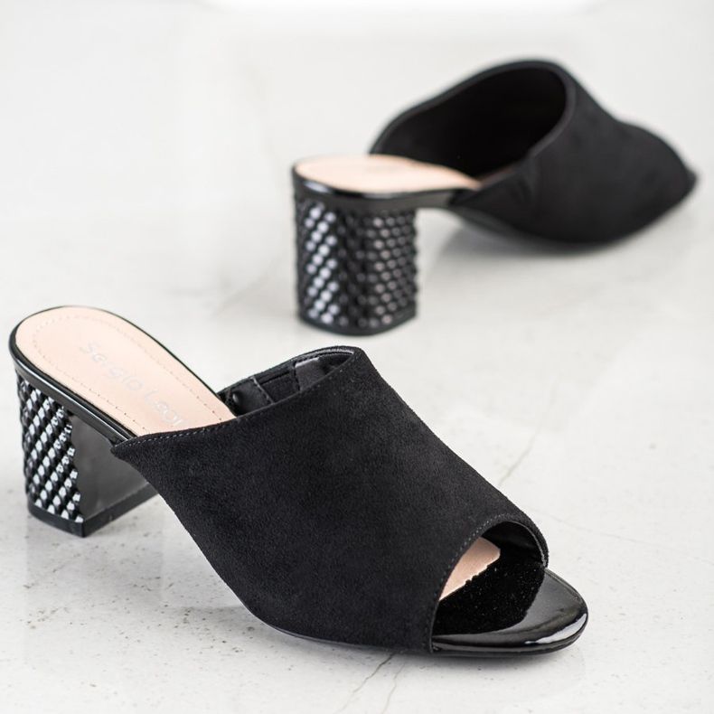 Elegáns Sergio Leone papucs fekete 1