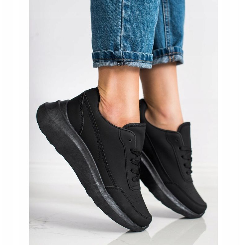SHELOVET Klasszikus öko bőr cipők fekete 1