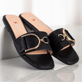 Seastar Elegáns papucs díszítéssel fekete 1