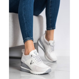 VINCEZA alkalmi cipők fehér szürke 1