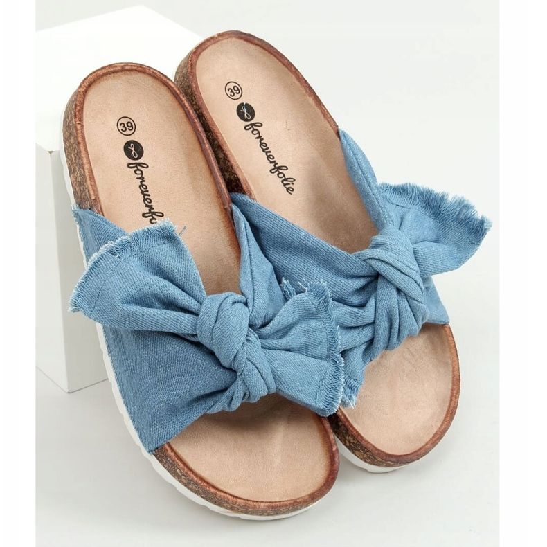 Kék WS11 L.KÉK pamut parafa papucs 1