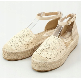 Bézs csipke espadrilles 888-85 Bézs 1