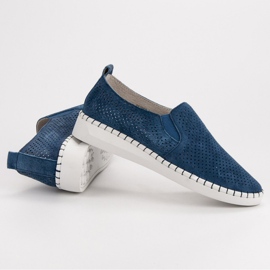 Filippo Bőr Slip On cipők kék 2