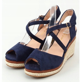 Espadrilles az ék nyitott orr sötétkék FG19 Blue 1