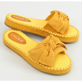 Papucs espadrillák íjjal mézes 266 Sárga 1