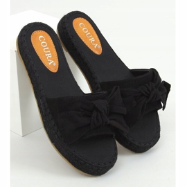 Fekete espadrilles papucs íjjal 266 Fekete 1