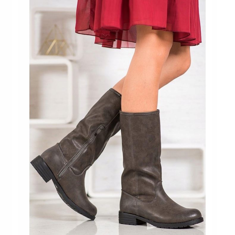 SDS Kényelmes csizma öko bőrrel barna 1