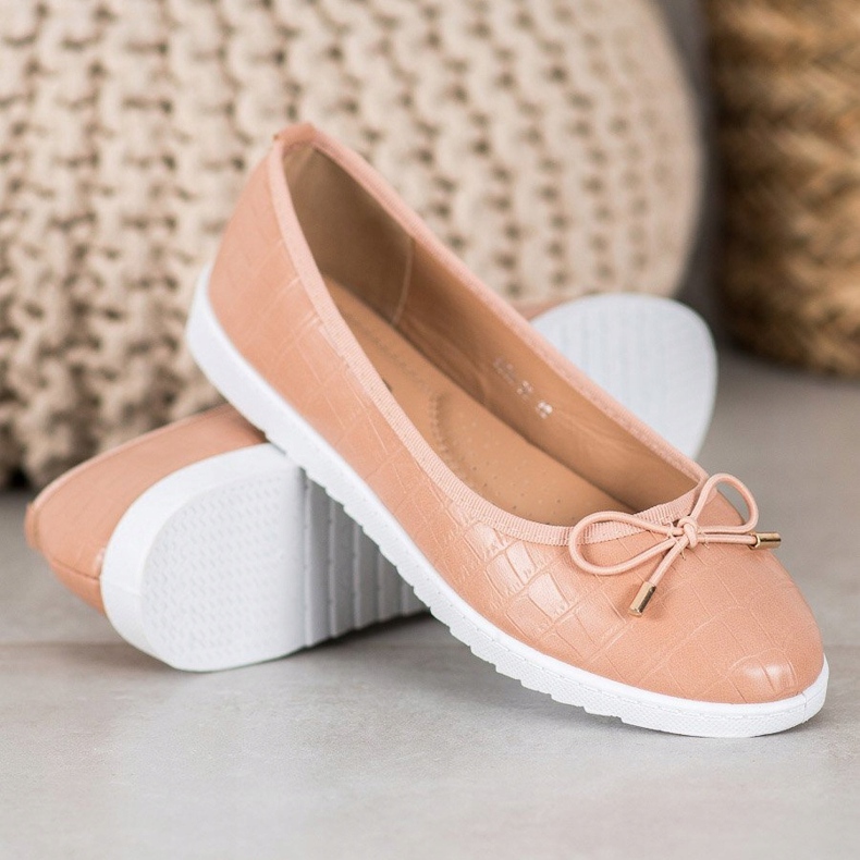 SHELOVET Öko bőr balerinák barna 1