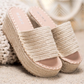 SHELOVET Fonott ék papucs Ll909be bézs 1