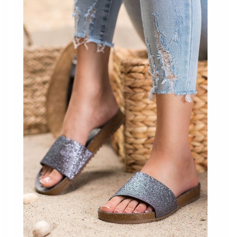 Filippo Grafit papucs csillogással szürke 1 Filippo Grafit papucs csillogással szürke 1