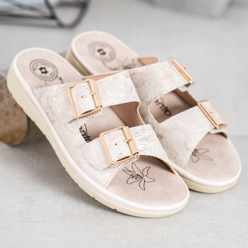 Evento Kényelmes Eco bőr papucs barna 1