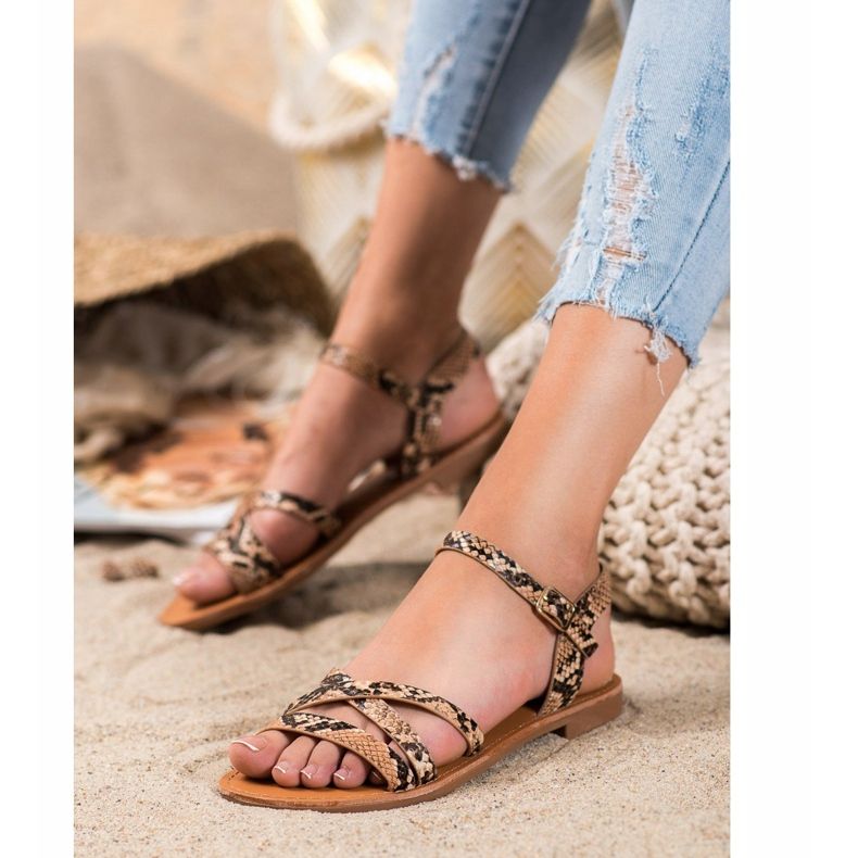 SHELOVET Szandál lapos sarkon sokszínű 1