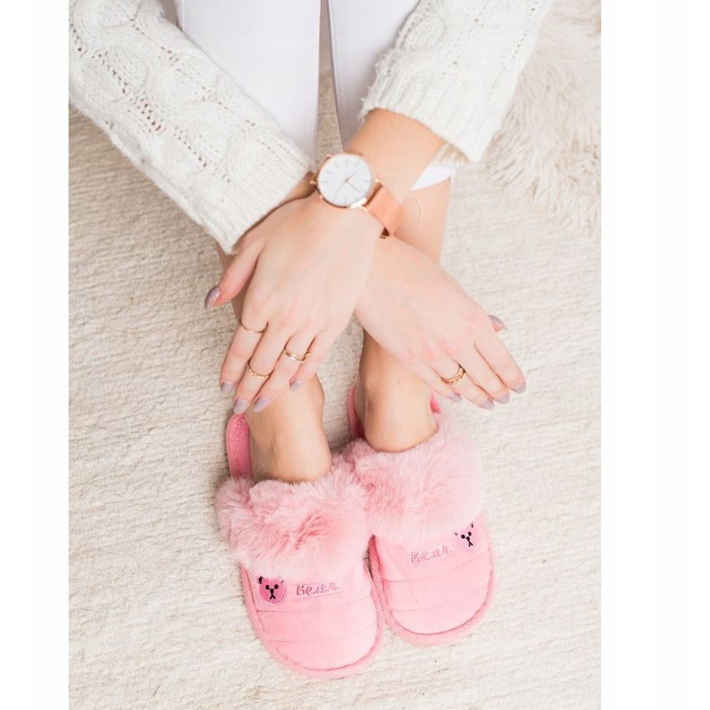 Bona Papucs medvebundával rózsaszín 1