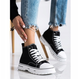 SHELOVET Fekete magas cipők 2